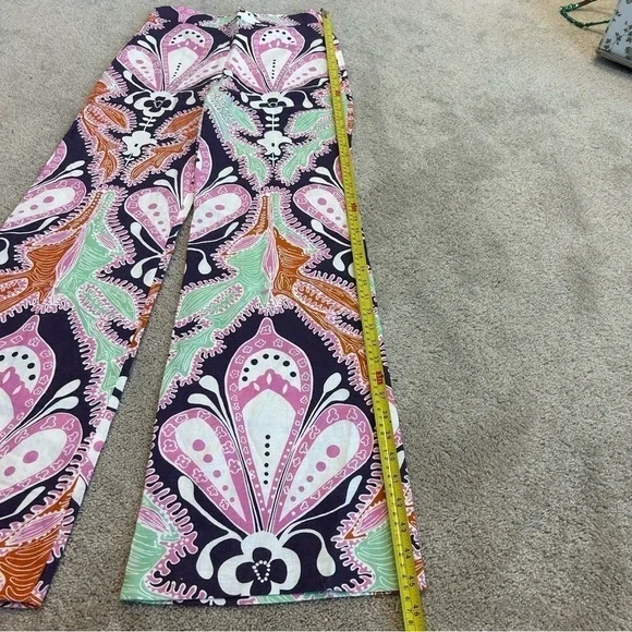 Zara paisley multicoloured printed retro bohemian flare pants - Picture 14 of 15